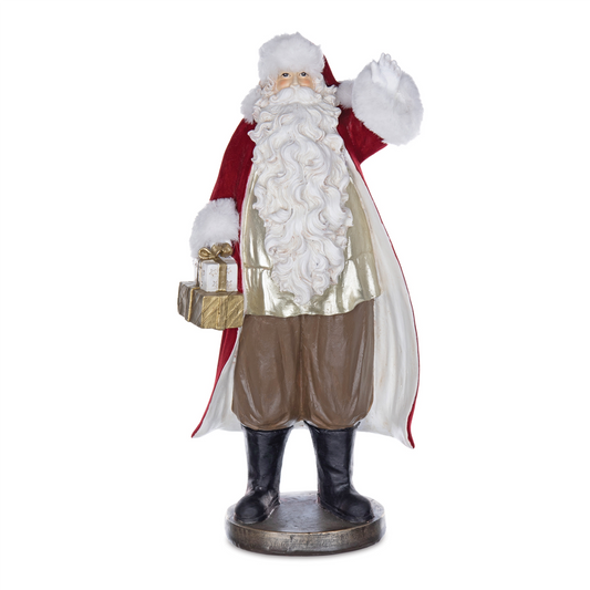 Santa w/Packages 17”H Resin -Ship Only