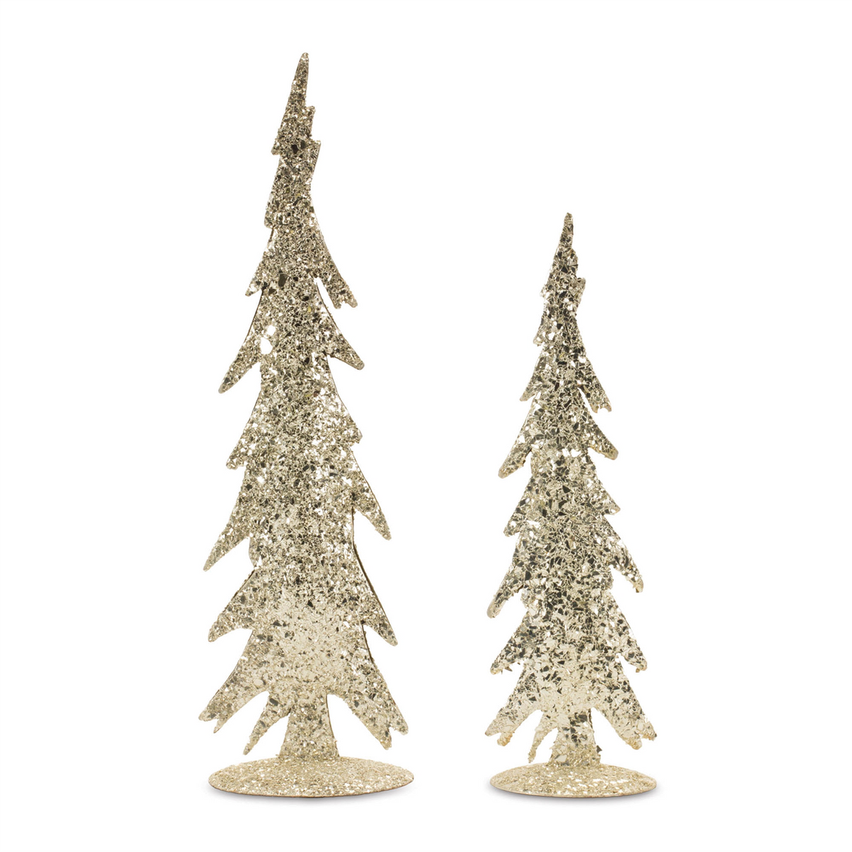 Gold Mosaic Glass Pine Tree (Set of 2) -Ship Only