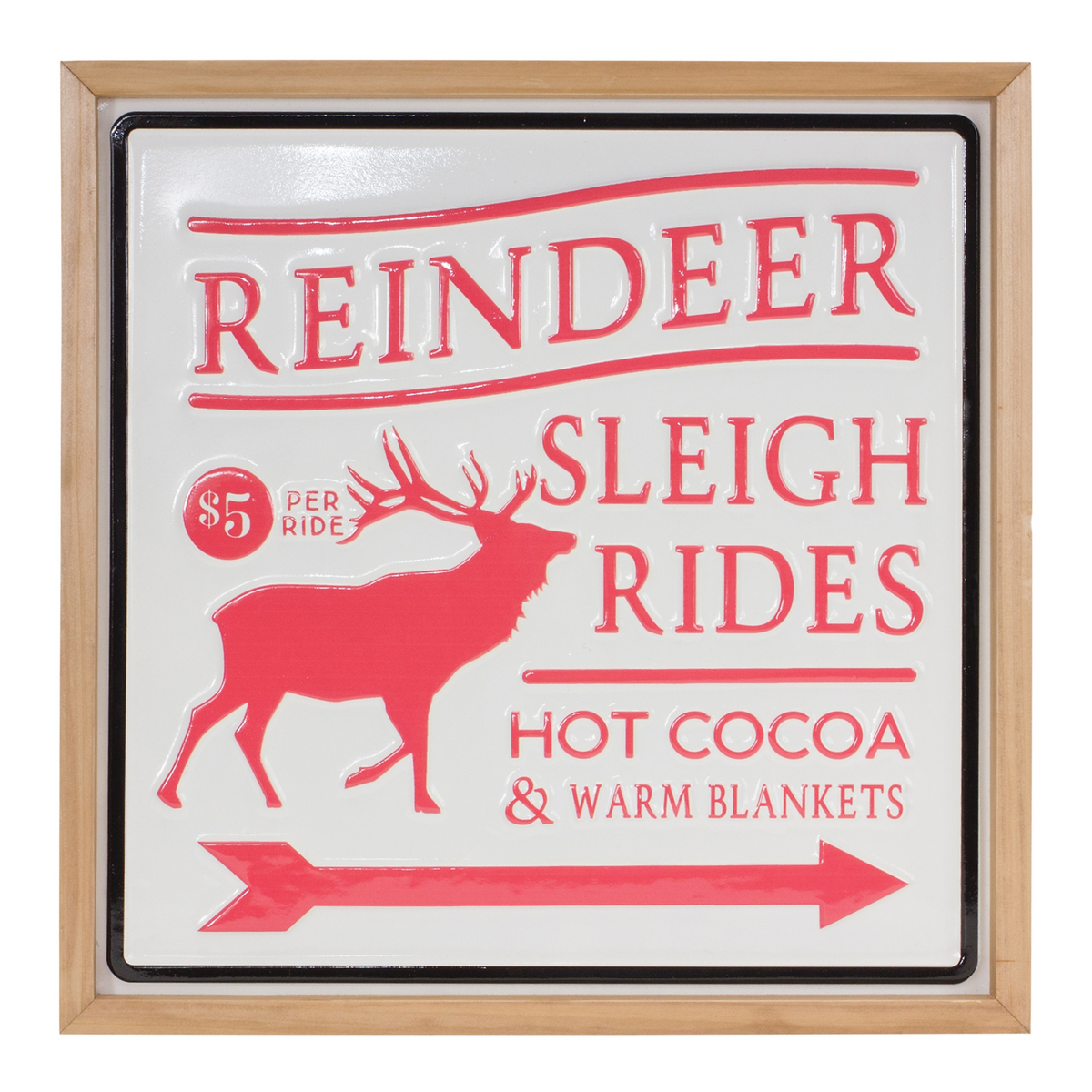 Reindeer Rides Wall Sign 15.5"SQ -Ship Only