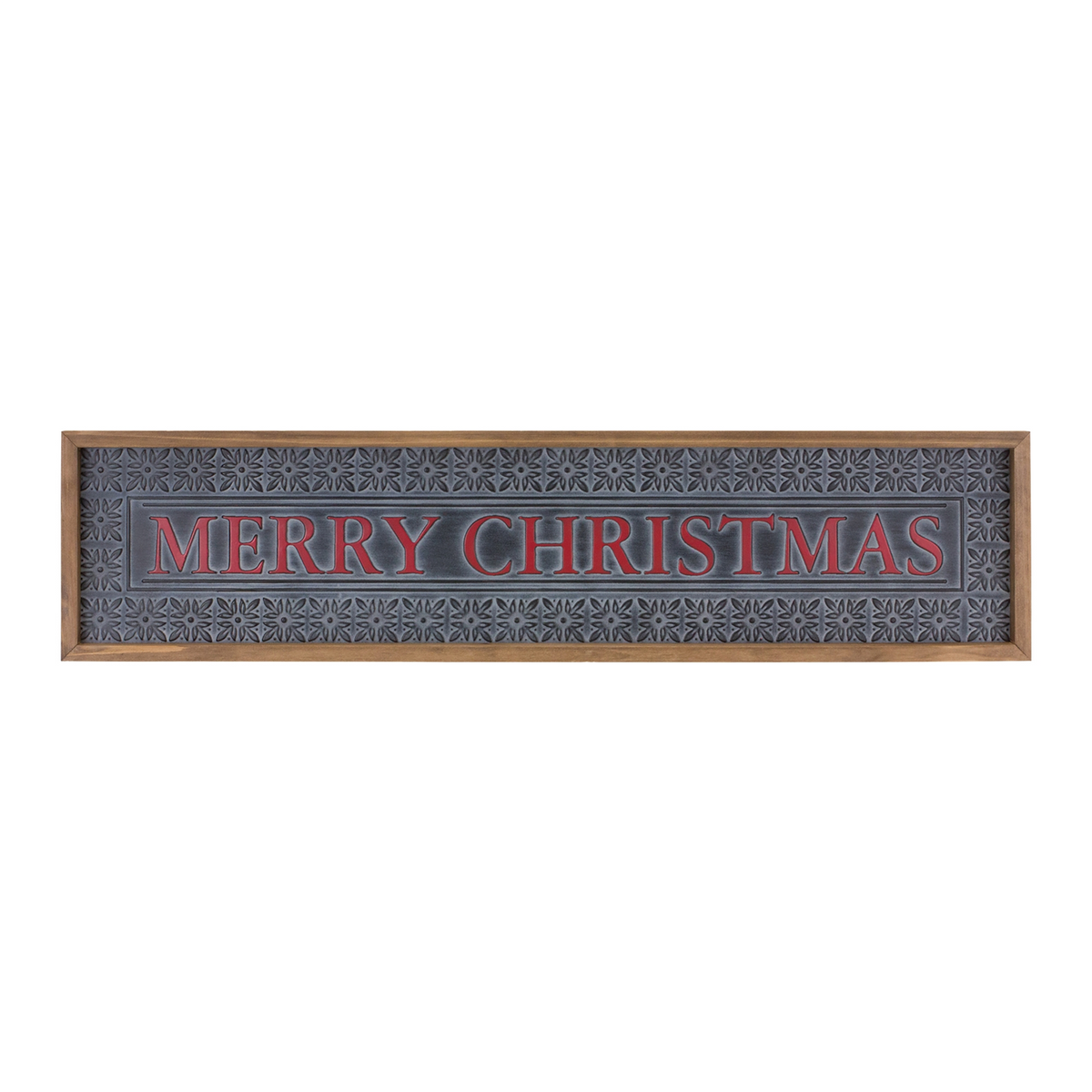Merry Christmas Sign 34"L x 8"H Metal/Wood -Ship Only