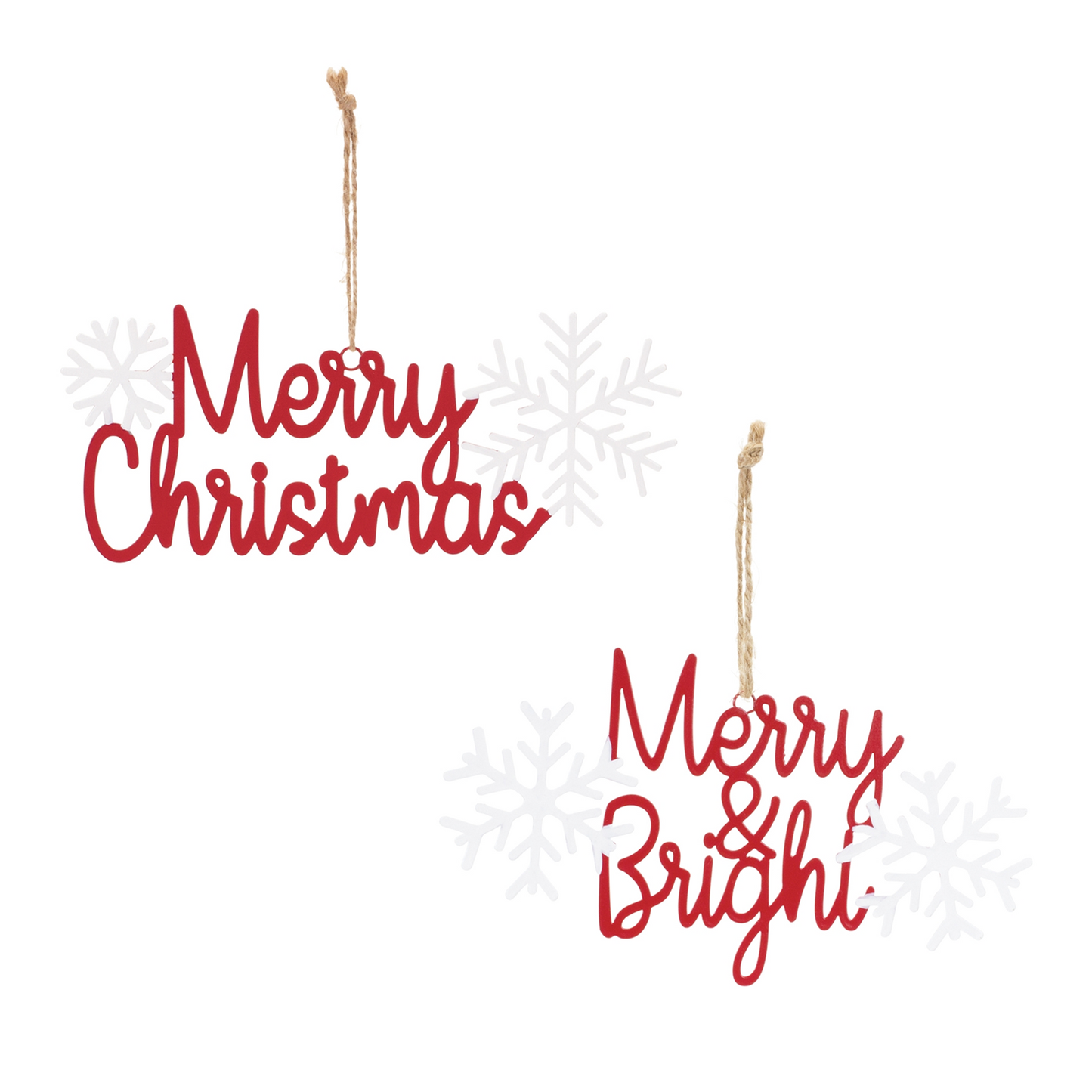 Metal Holiday Sentiment Ornament (Set of 12) -Ship Only