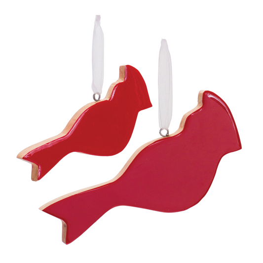 Glass Cardinal Bird Ornament (Set of 6) -Ship Only
