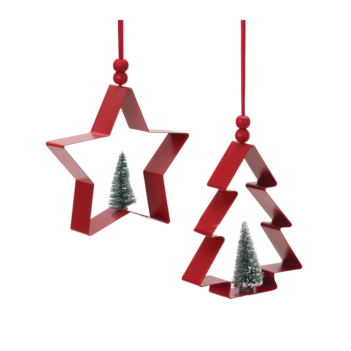 Star and Pine Tree Cookie Cutter Ornament (Set of 6) -Ship Only