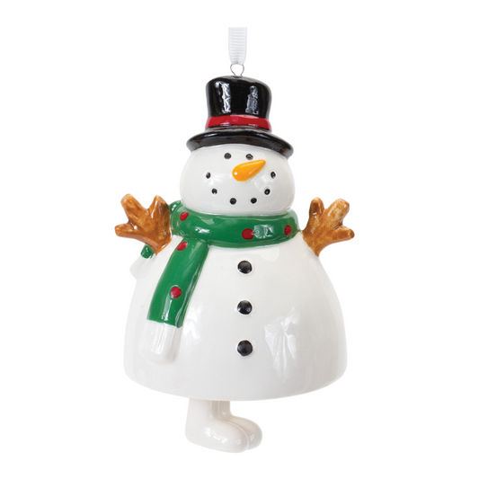 Ceramic Snowman Bell Ornament (Set of 12) -Ship Only