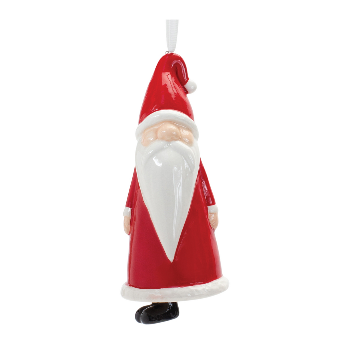 Santa Ornament (Set of 12) 5.75”H Ceramic -Ship Only