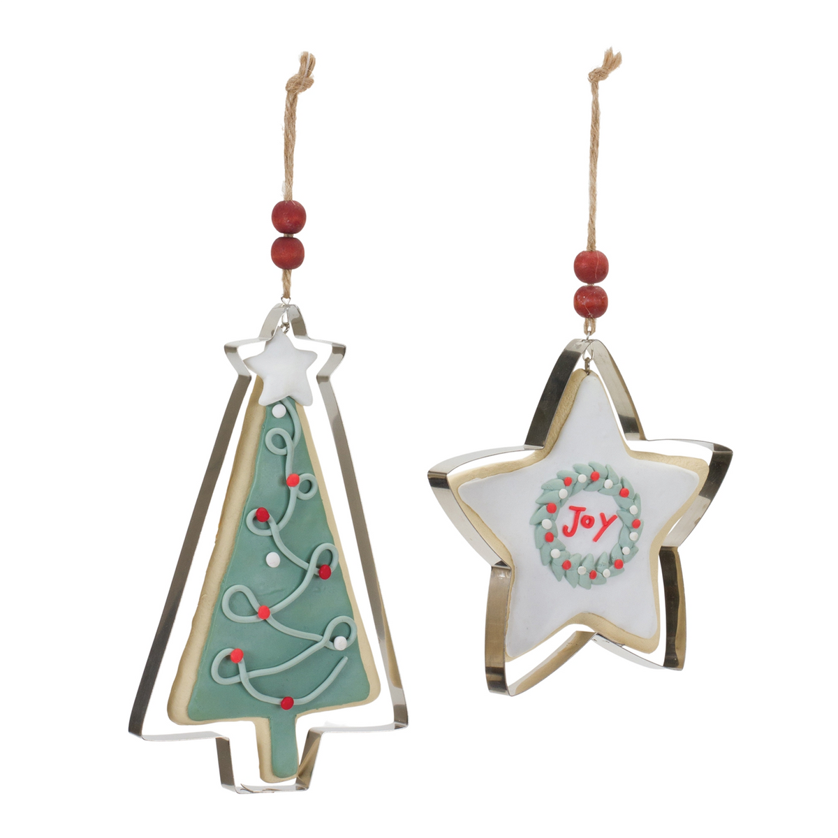 Tree and Star Cookie Cutter Ornament (Set of 12) -Ship Only