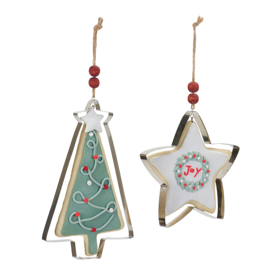 Tree and Star Cookie Cutter Ornament (Set of 12) -Ship Only