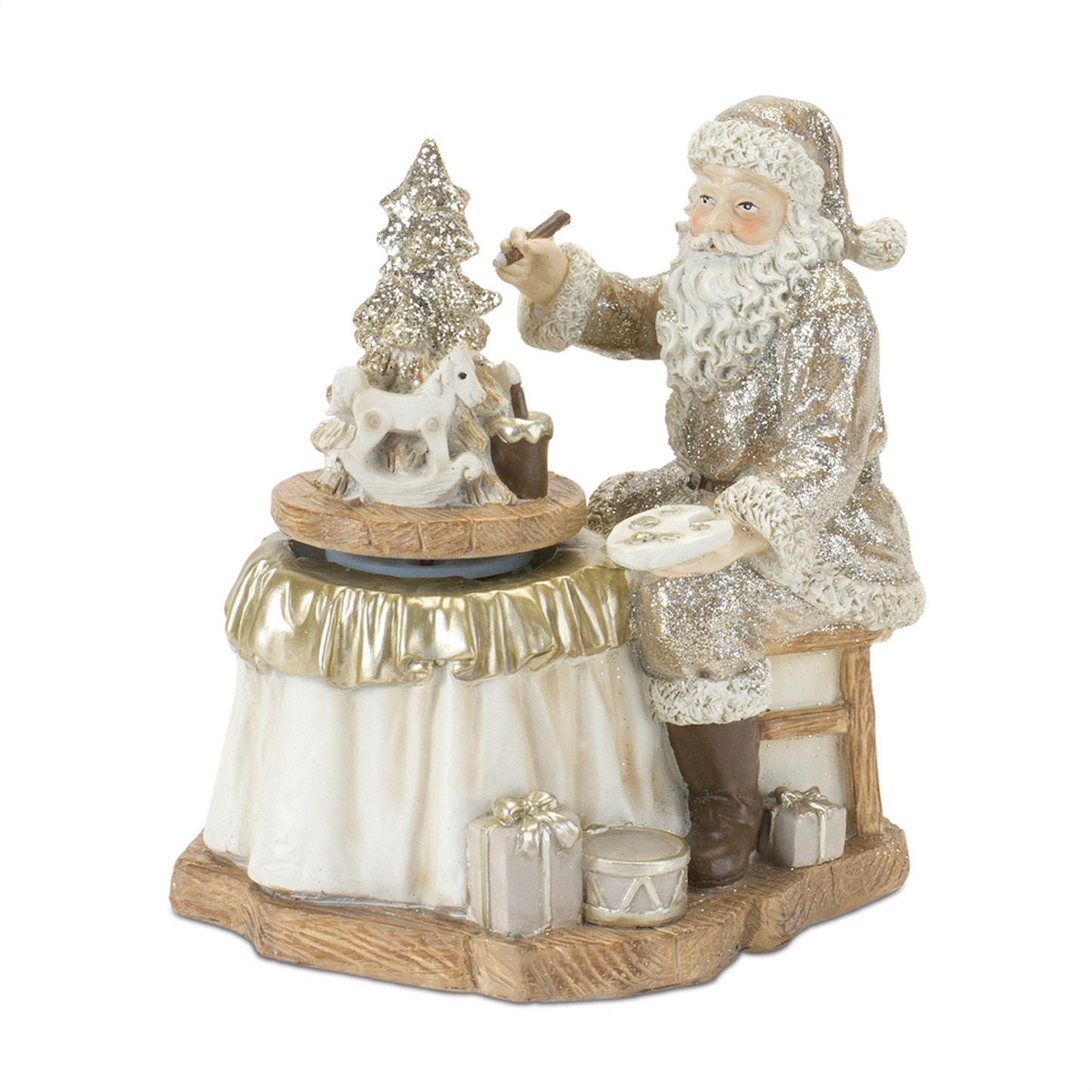 Santa with Spinning Christmas Tree (Set of 2) -Ship Only