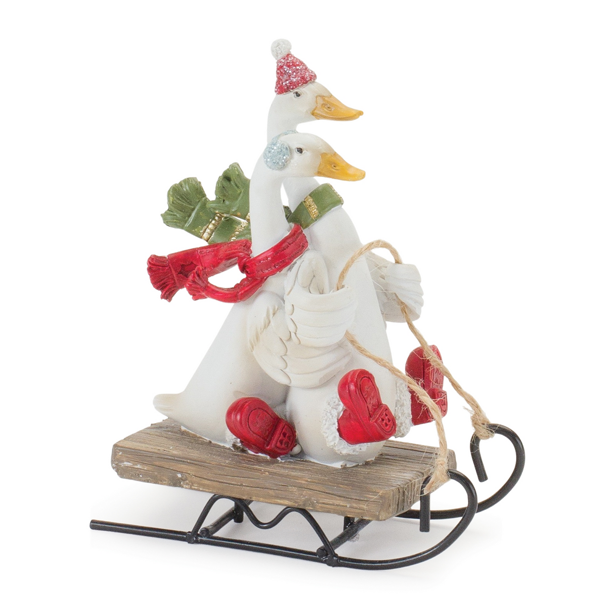 Geese on Sled (Set of 4) 5.25”H Resin -Ship Only