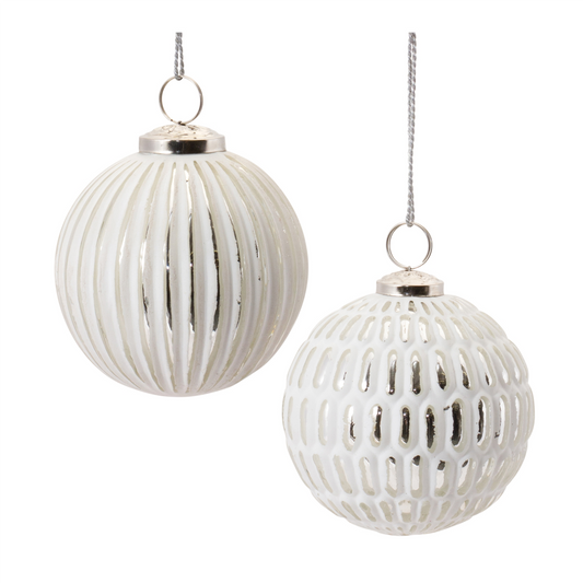 Frosted Glass Ball Ornament (Set of 6) -Ship Only