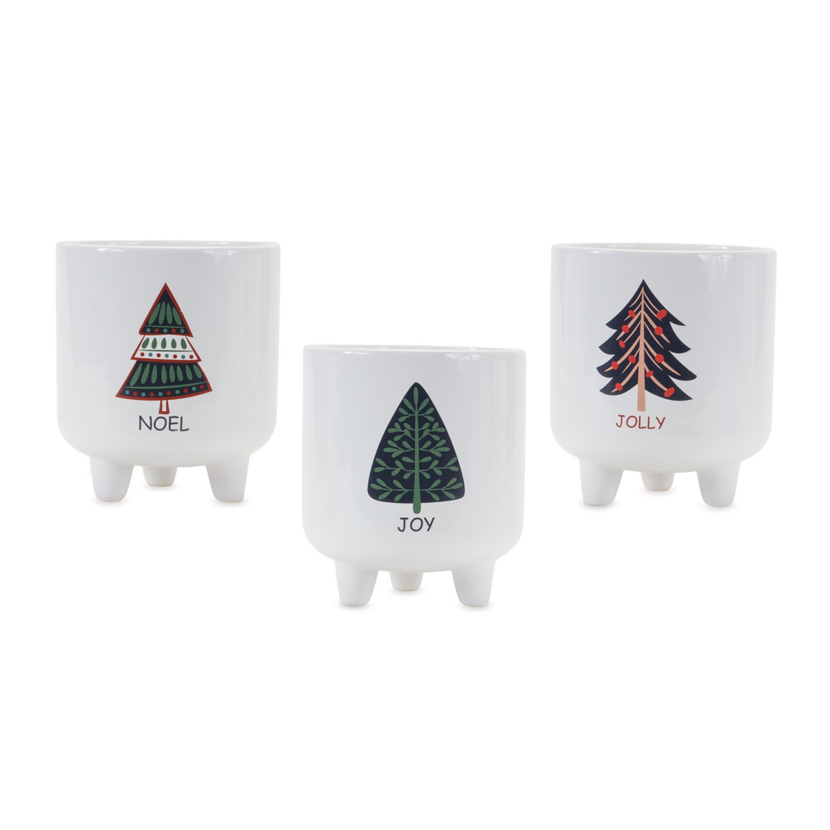 Footed Pine Tree Planter (Set of 3) -Ship Only