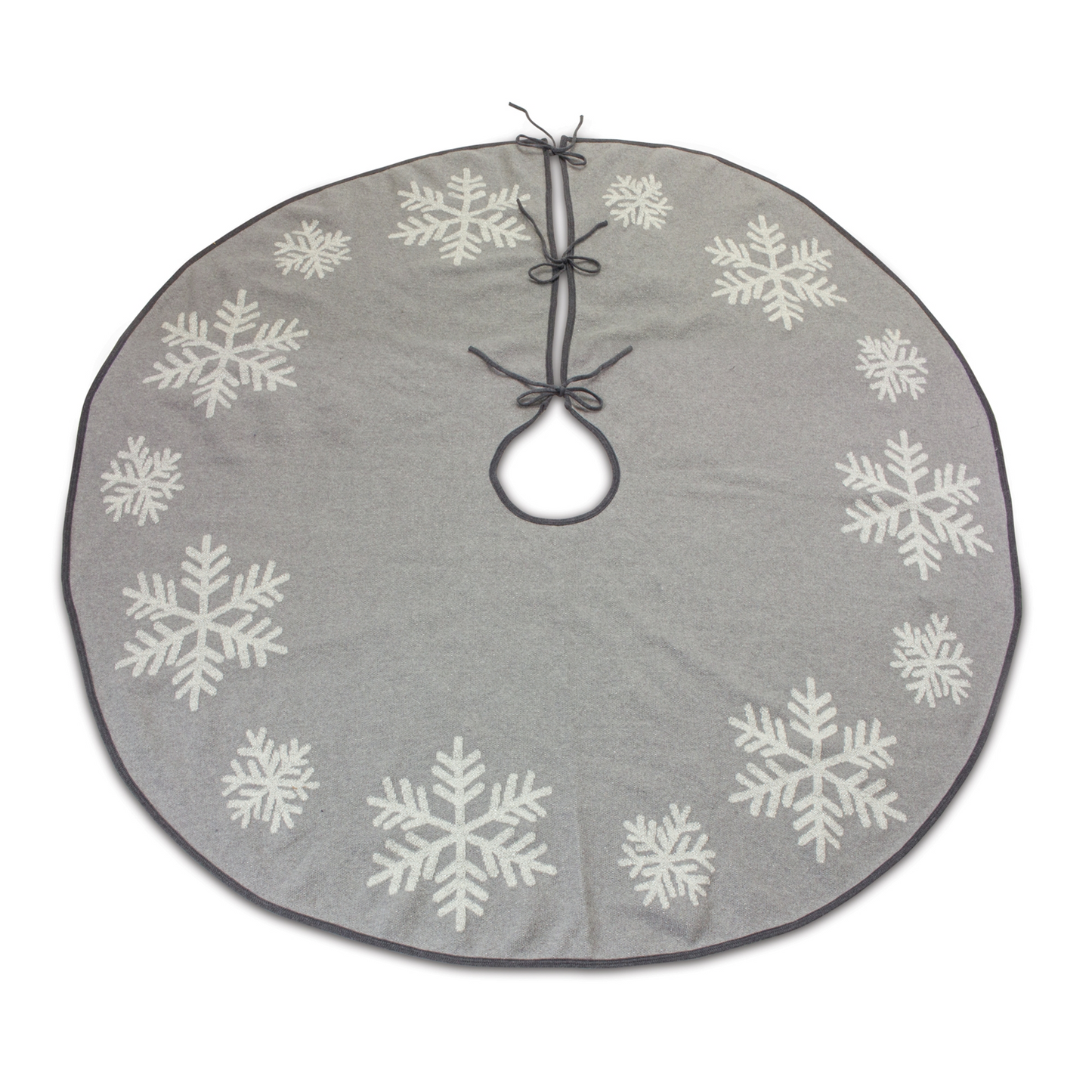 Grey Woven Snowflake Tree Skirt 48"D -Ship Only