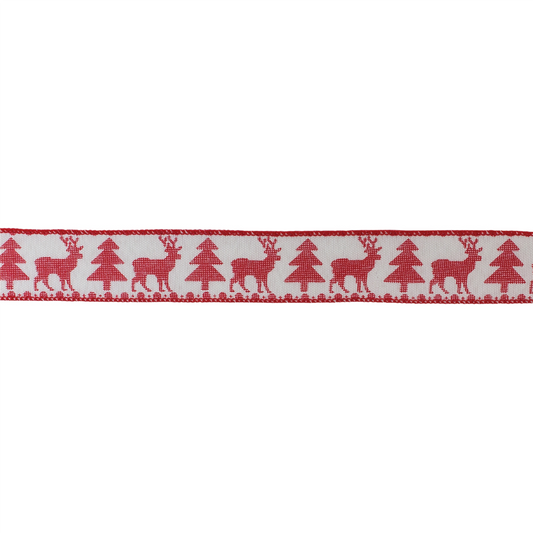Tree and Deer Holiday Ribbon (Set of 2) -Ship Only