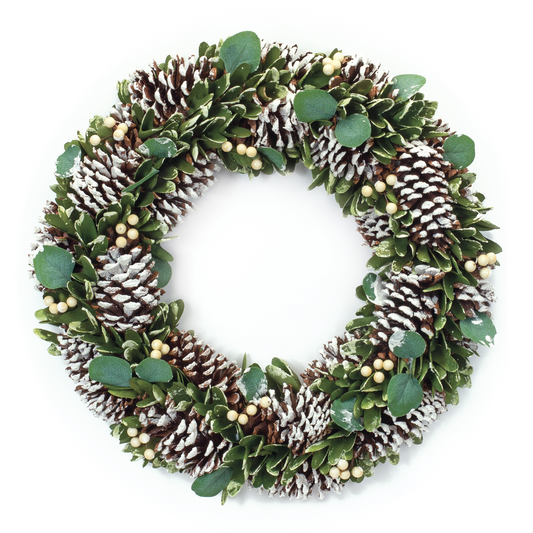 Cone and Berry Wreath 20"D -Ship Only