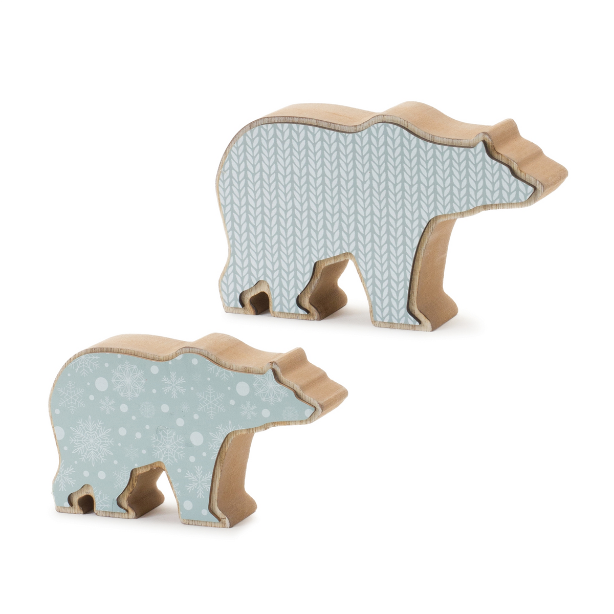 Wood Polar Bear Decor (Set of 2) -Ship Only