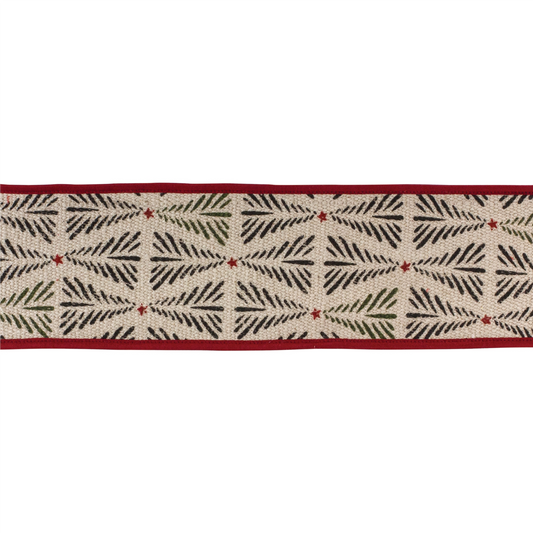 Rustic Holiday Pine Ribbon 4" x 5 yds. -Ship Only