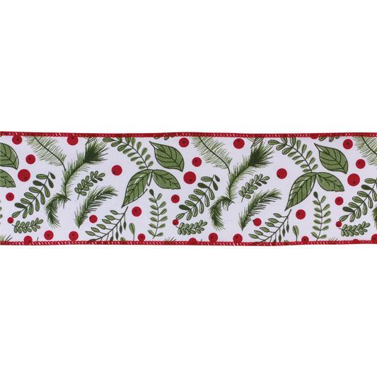Holiday Foliage Ribbon 4" x 10 yds. -Ship Only