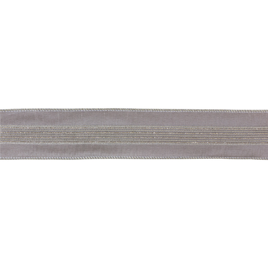 Grey Glittered Ribbon 2.5" x 10 yds. -Ship Only