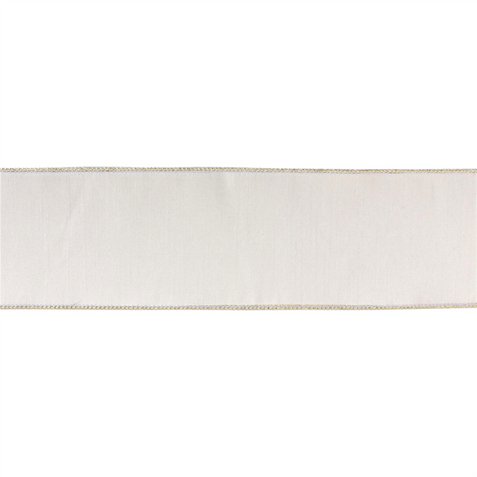 White Holiday Ribbon 4" x 10 yds.