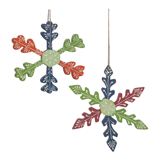 Wood Snowflake Ornament (Set of 6) -Ship Only