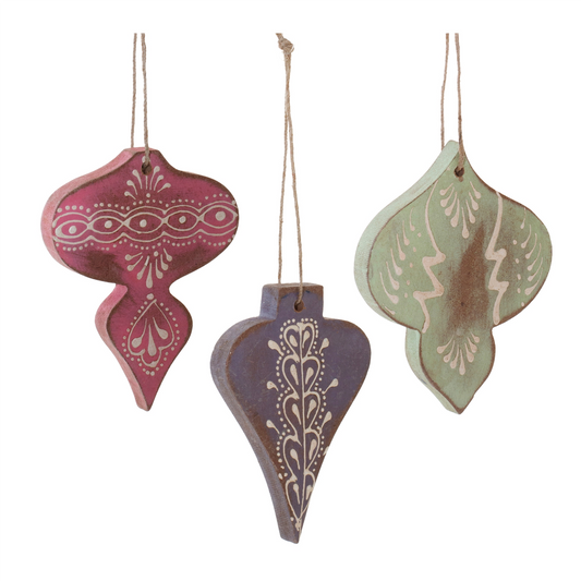 Wood Finial Ornament (Set of 12) -Ship Only