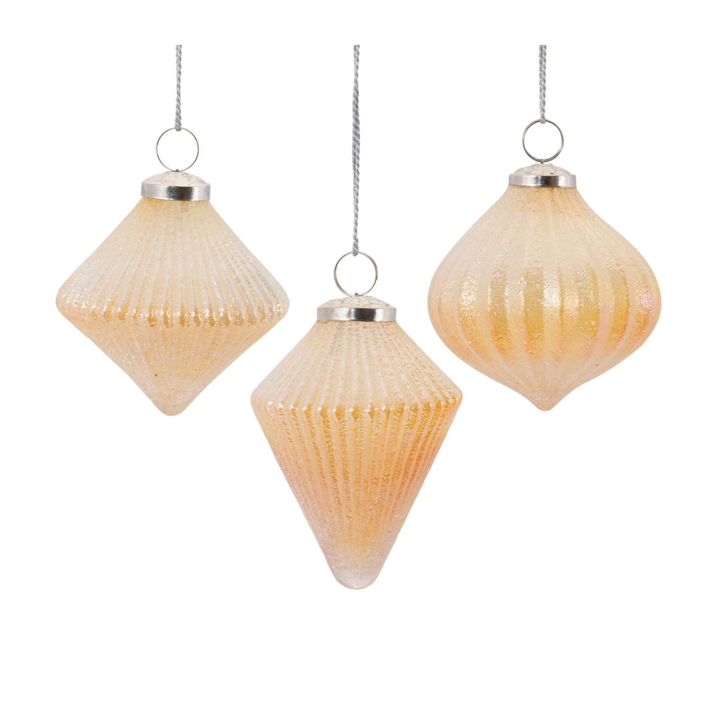 Ribbed Glass Ornament (Set of 6) -Ship Only