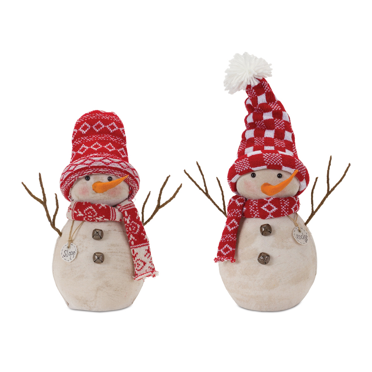Snowman (Set of 2) 12.25"H, 15.25"H Foam/Fabric -Ship Only