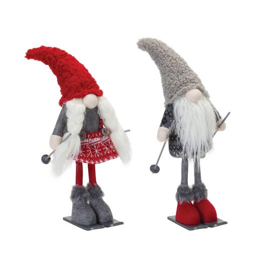 Plush Winter Gnome on Skis (Set of 2) -Ship Only