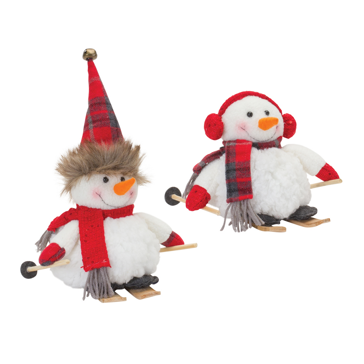 Plush Winter Sport Snowman Shelf Sitter (Set of 2) -Ship Only