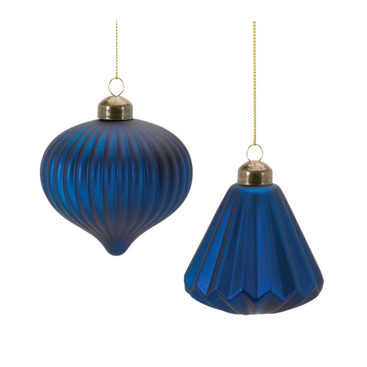 Ribbed Glass Ornament (Set of 12) -Ship Only