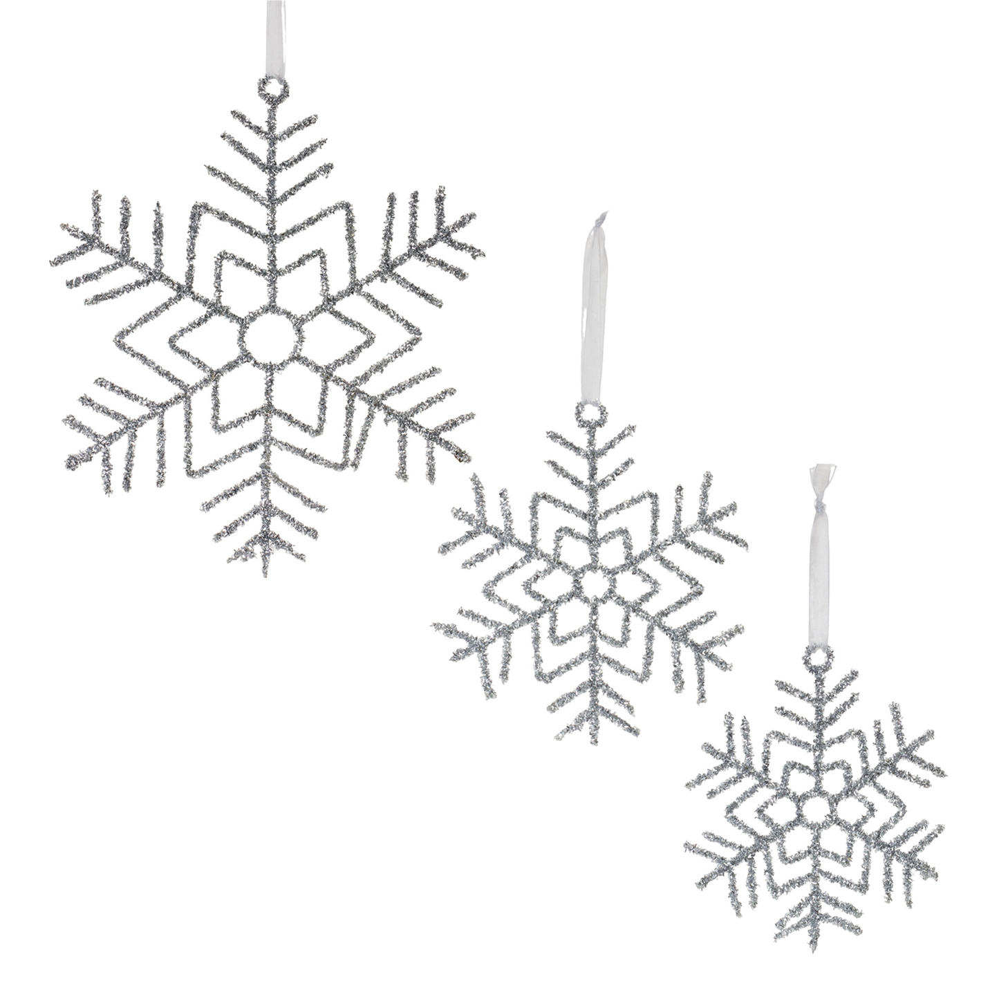 Glittered Wire Snowflake Ornament (Set of 12) -Ship Only