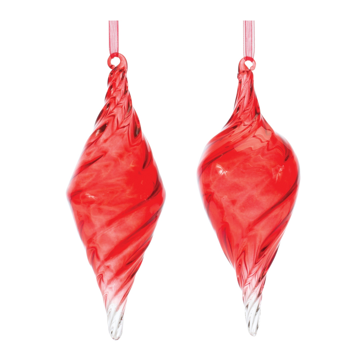 Swirl Glass Drop Ornament (Set of 12) -Ship Only