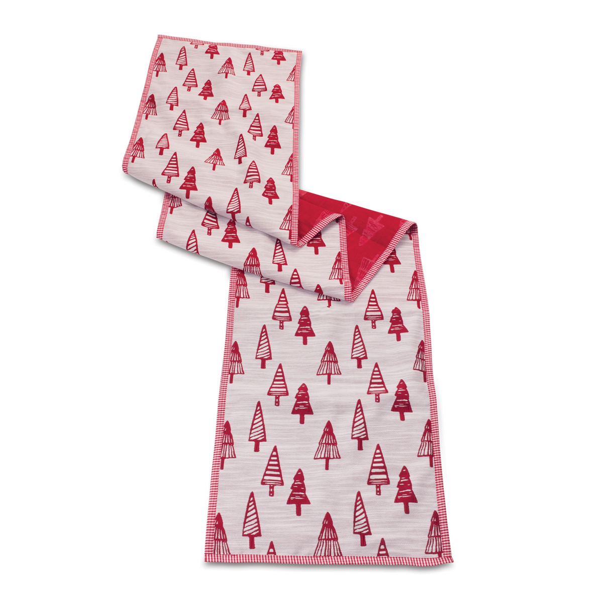 Table Runner w/Trees 72"L x 14"W Polyester -Ship Only