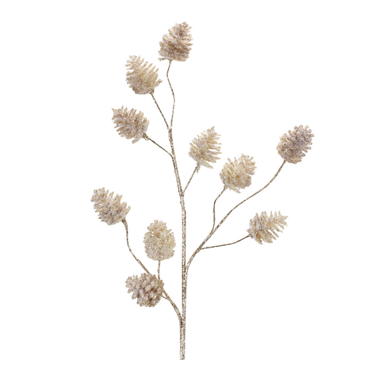 Champagne Pinecone Spray (Set of 6) -Ship Only