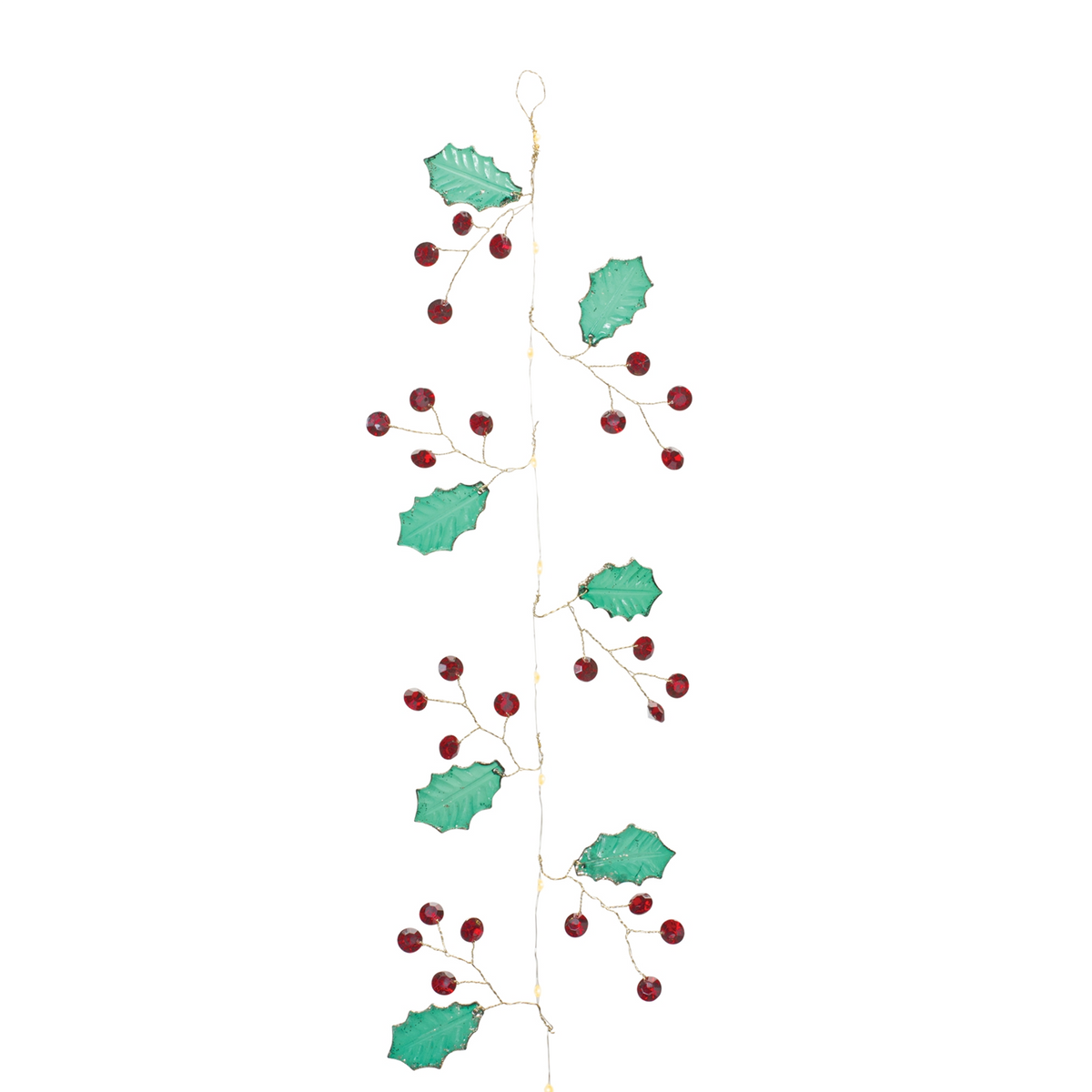 Holly and Gem Garland (Set of 2) 5.5'L Plastic -Ship Only