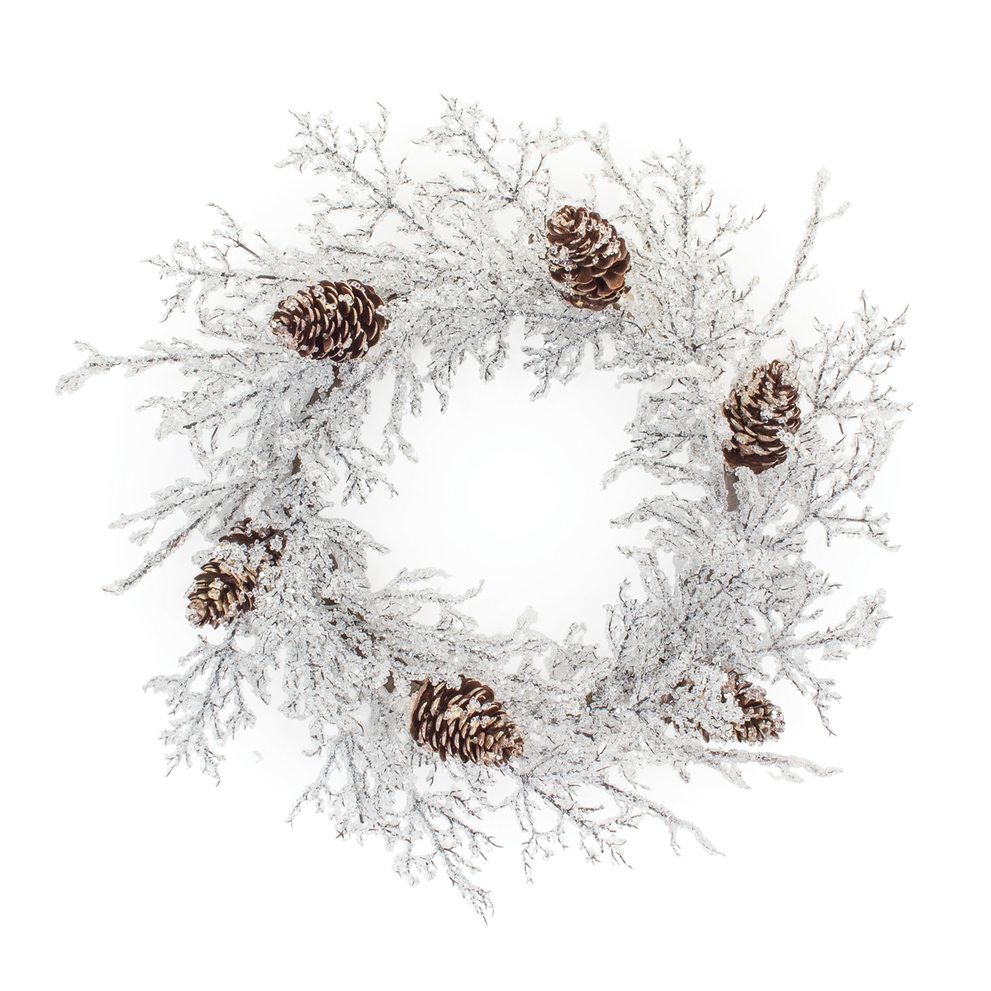 Iced Twig Pinecone Wreath 24"D -Ship Only