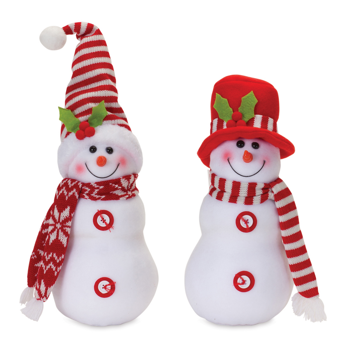 Snowman (Set of 2) 11.75"H, 13.75"H Polyester -Ship Only