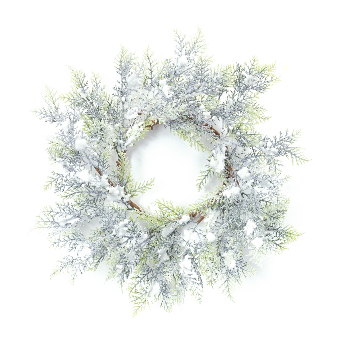 Flocked Cedar Wreath 15"D -Ship Only