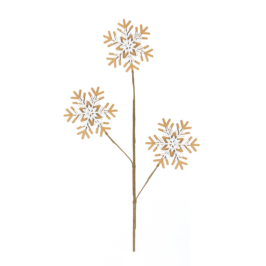 Wood Snowflake Spray (Set of 6) -Ship Only