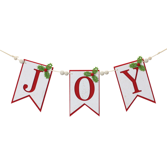 Joy Holiday Banner Garland 21"L -Ship Only