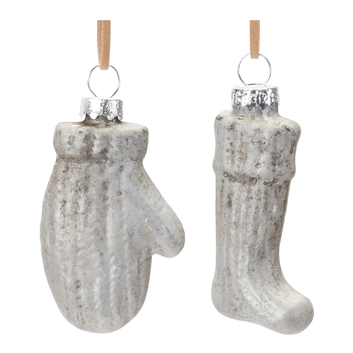 Glass Mitten and Stocking Ornament (Set of 12) -Ship Only