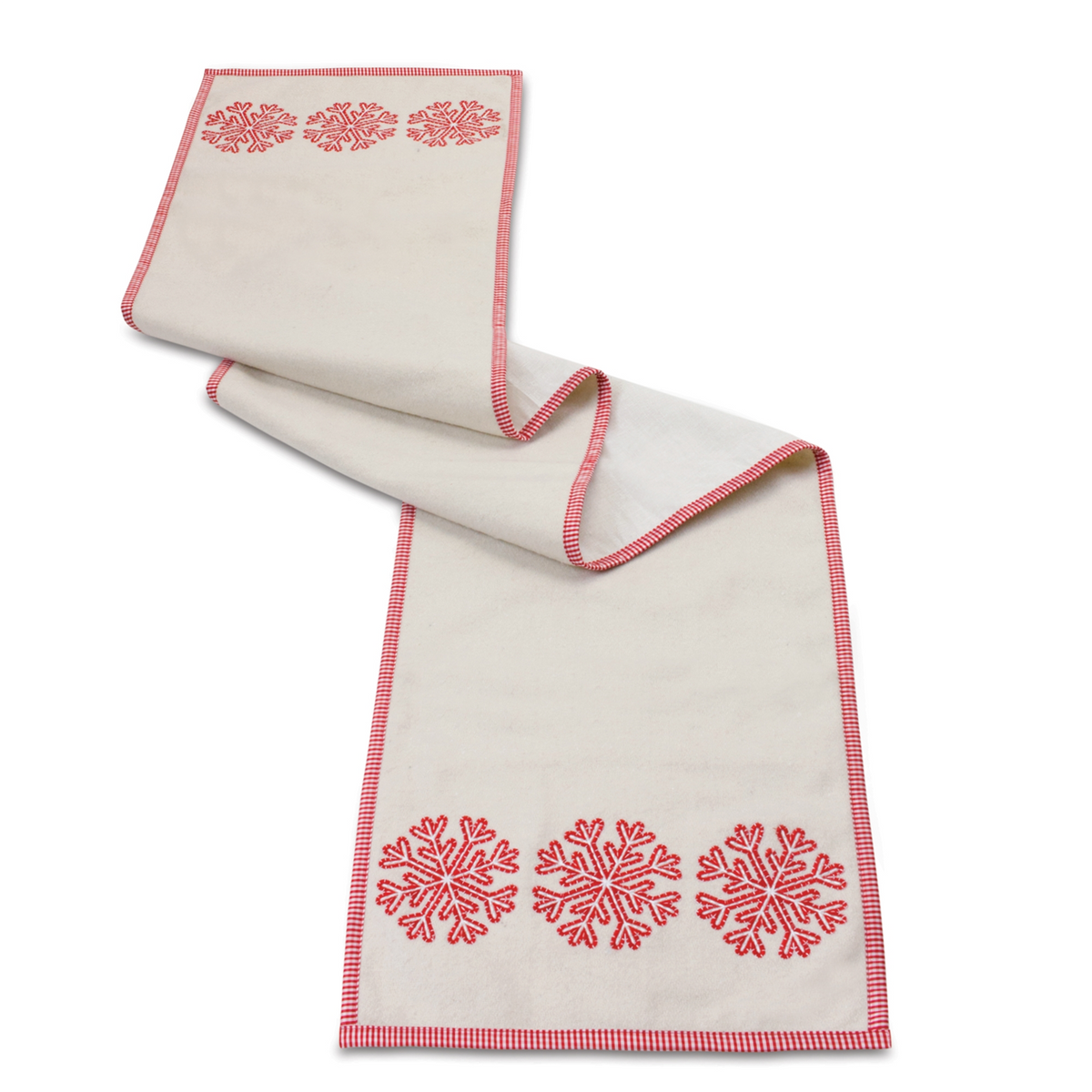 Embroidered Snowflake Table Runner 72"L -Ship Only