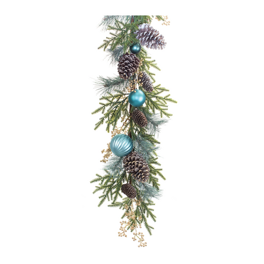 Decorated Holiday Pine Garland 6'L -Ship Only