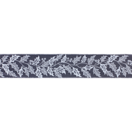 Holly Leaf Holiday Ribbon (Set of 2) -Ship Only