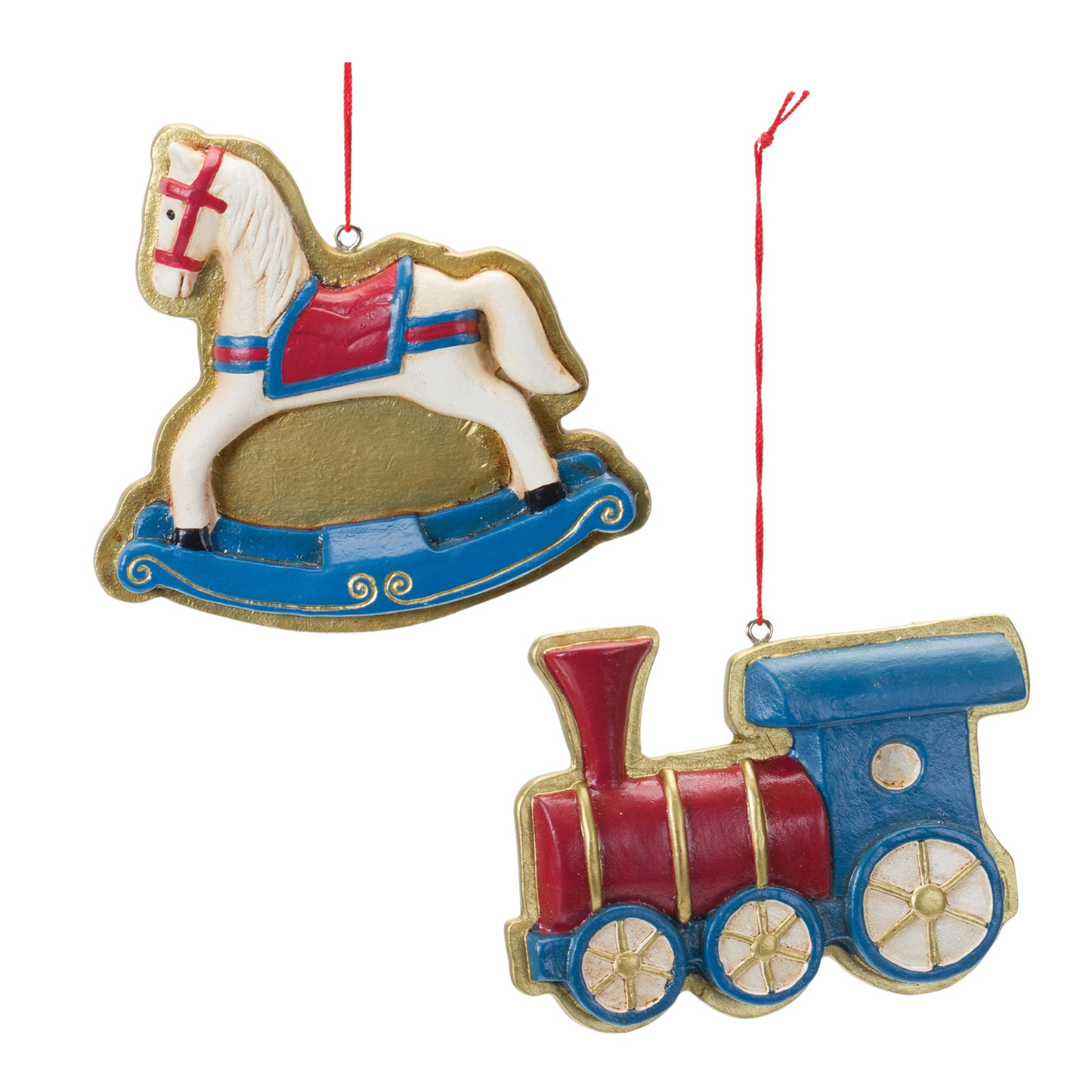 Rocking Horse and Toy Train Ornament (Set of 12) -Ship Only