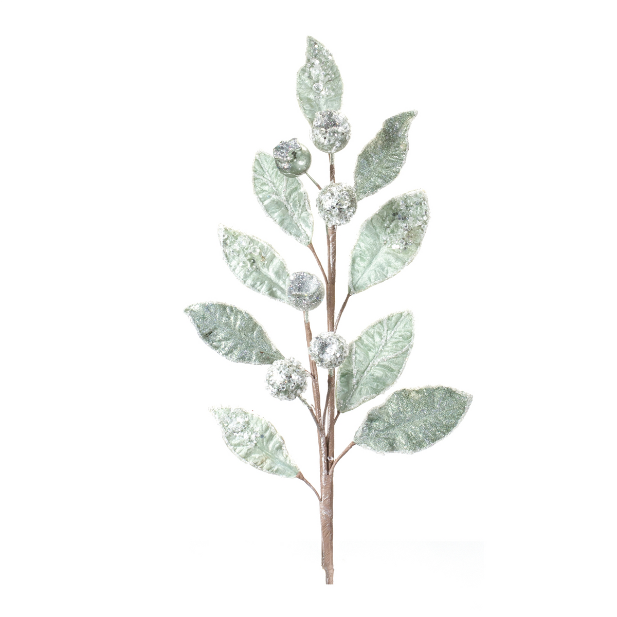Glittered Pod Leaf Spray (Set of 2) -Ship Only