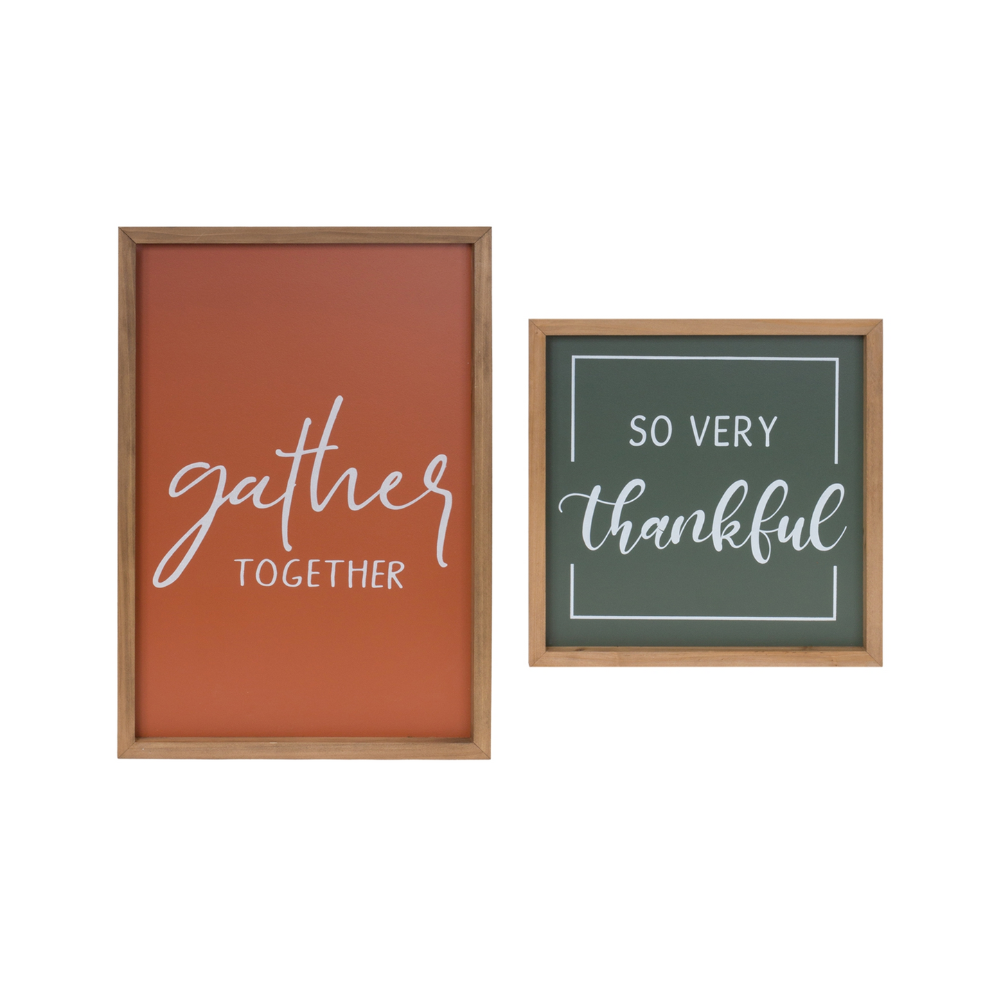 Gather and Thankful Sentiment Sign (Set of 2) -Ship Only
