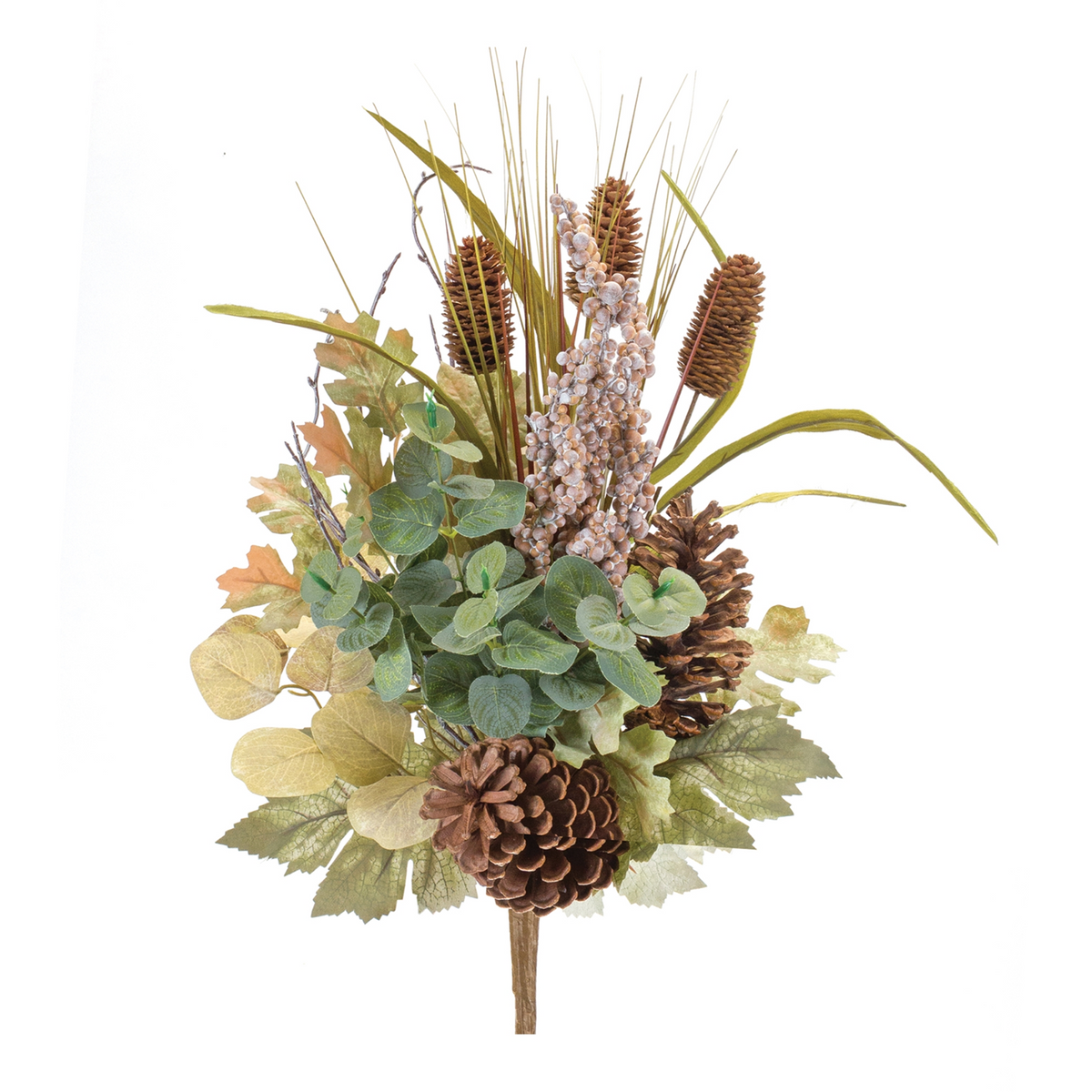 Foliage/Berry/Cone Bush (Set of 2) 23”H Polyester -Ship Only