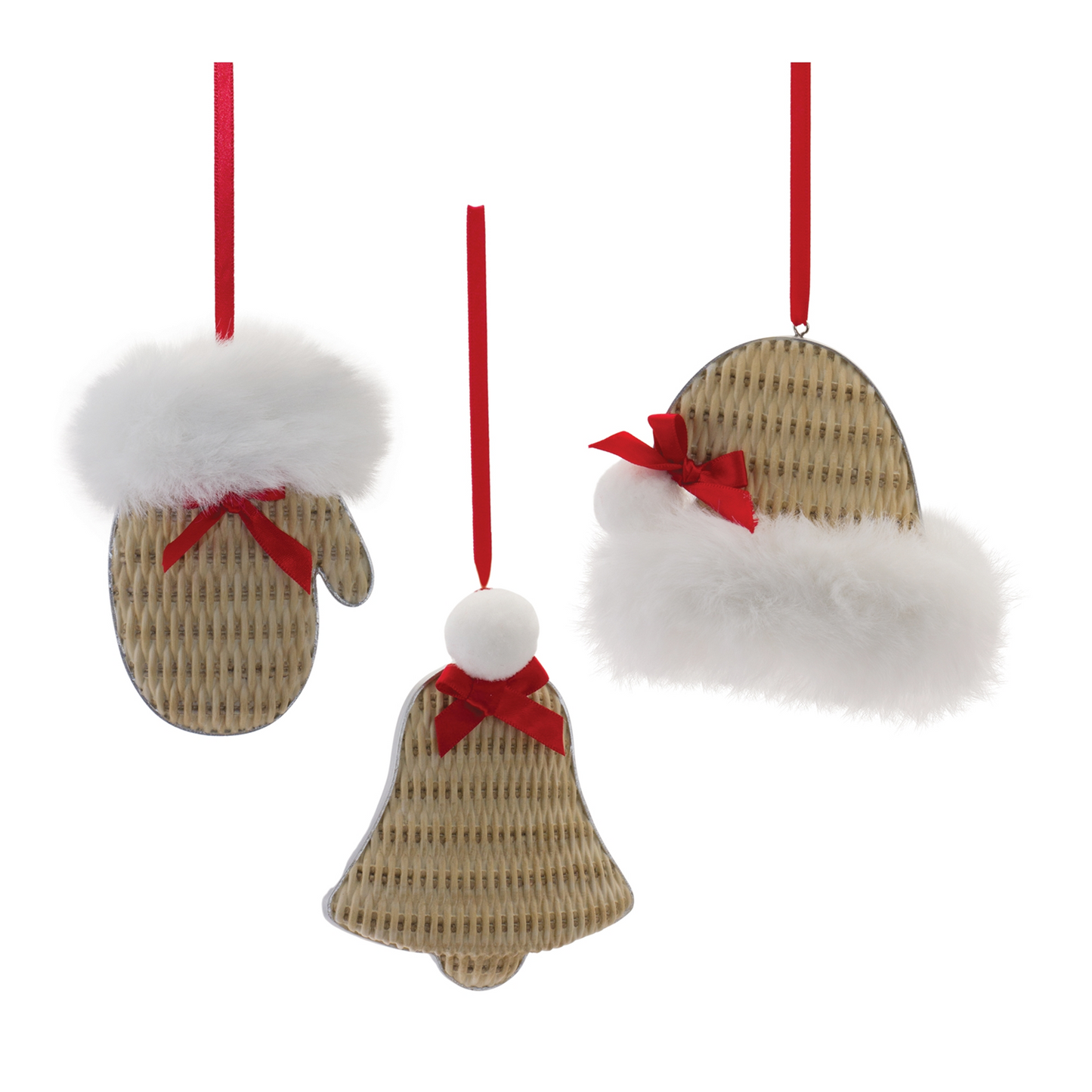 Cozy Mitten Hat and Bell Ornament (Set of 12) -Ship Only