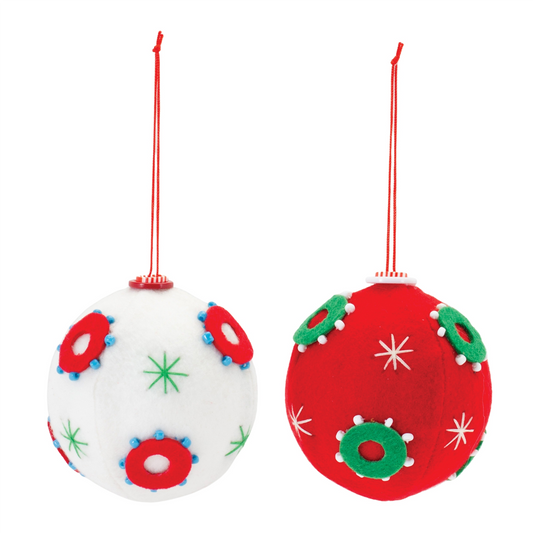 Whimsical Fabric Ball Ornament (Set of 12) -Ship Only